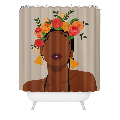 Domonique Brown Crown Shower Curtain