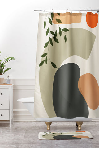 Domonique Brown Earth I Shower Curtain And Mat