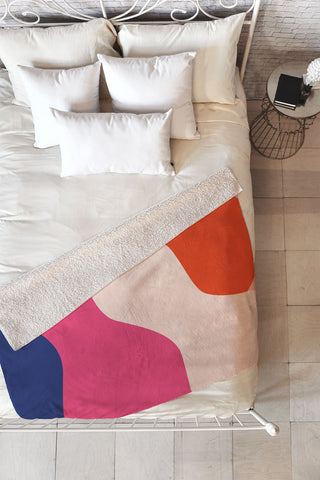 Domonique Brown Hello I Fleece Throw Blanket