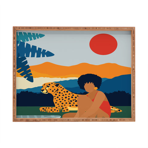 Domonique Brown Jungle Boogie I Rectangular Tray