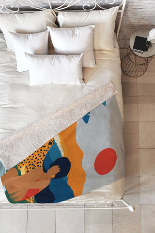 Domonique Brown Jungle Boogie I Fleece Throw Blanket