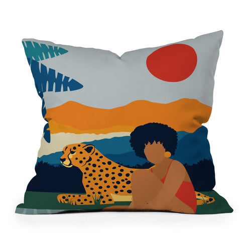 Domonique Brown Jungle Boogie I Throw Pillow