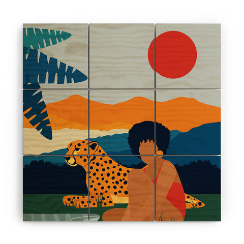 Domonique Brown Jungle Boogie I Wood Wall Mural