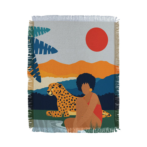 Domonique Brown Jungle Boogie I Throw Blanket