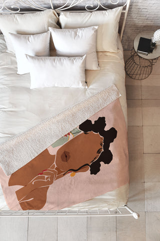 Domonique Brown Mo Money No Problems Fleece Throw Blanket