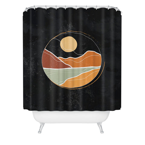 Domonique Brown Night Cowboy Shower Curtain