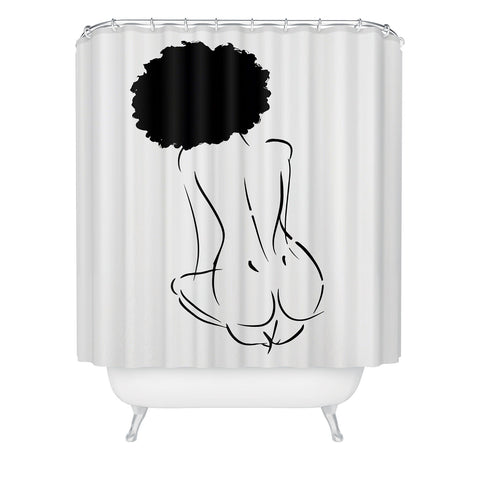 Domonique Brown Nude in Black No 2 Shower Curtain