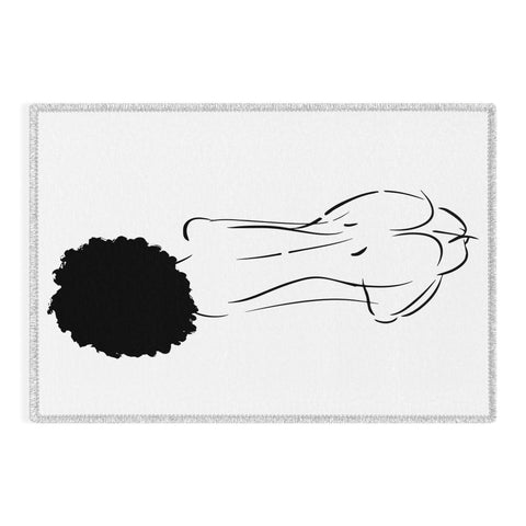 Domonique Brown Nude in Black No 2 Outdoor Rug