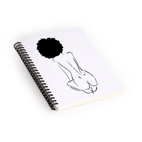 Domonique Brown Nude in Black No 2 Spiral Notebook