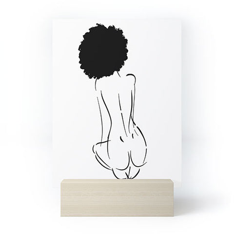 Domonique Brown Nude in Black No 2 Mini Art Print