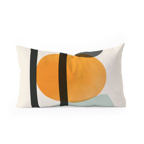 Domonique Brown Oranges Oblong Throw Pillow