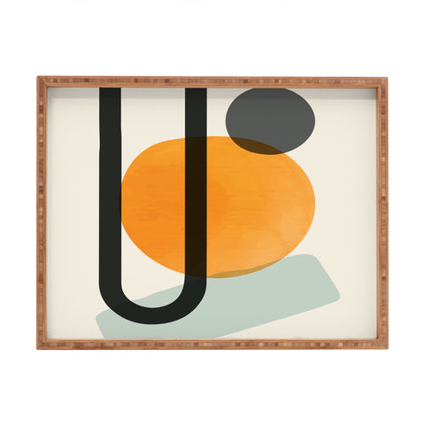 Domonique Brown Oranges Rectangular Tray