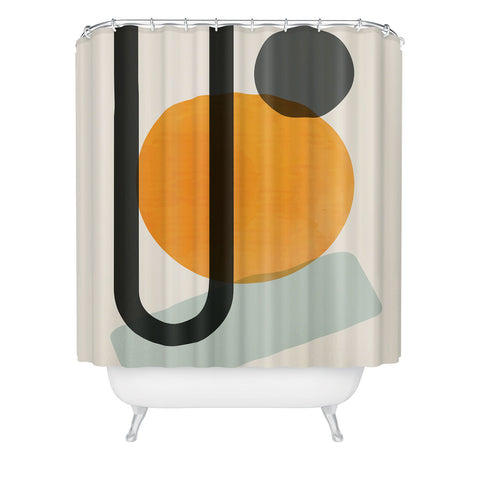 Domonique Brown Oranges Shower Curtain