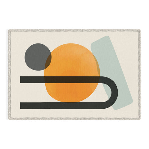 Domonique Brown Oranges Outdoor Rug