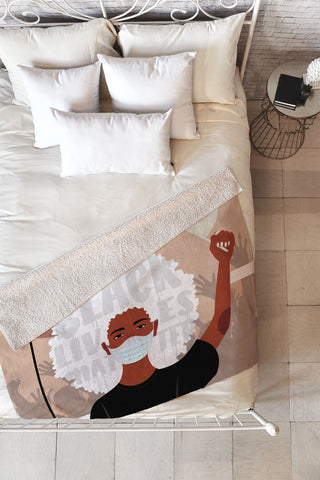 Domonique Brown Protest No 1 Fleece Throw Blanket