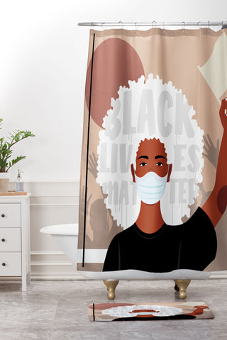 Domonique Brown Protest No 1 Shower Curtain And Mat