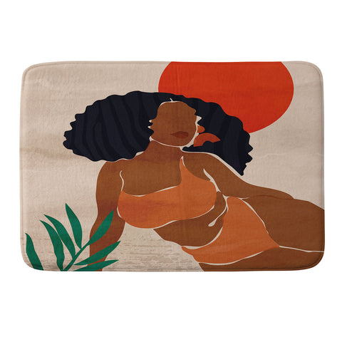 Domonique Brown Red Sun Memory Foam Bath Mat