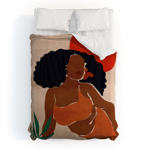 Domonique Brown Red Sun Comforter