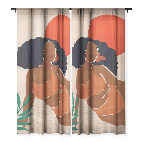 Domonique Brown Red Sun Sheer Non Repeat