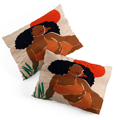 Domonique Brown Red Sun Pillow Shams