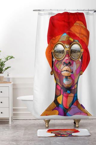 Domonique Brown Reflection 1 Shower Curtain And Mat