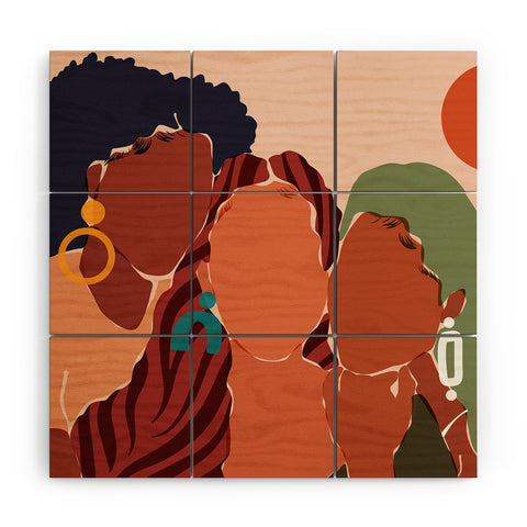 Domonique Brown Sisterhood I Wood Wall Mural