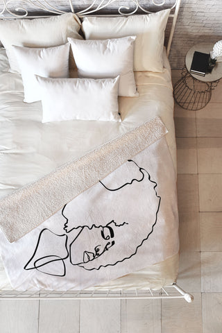 Domonique Brown Soul Fro Fleece Throw Blanket