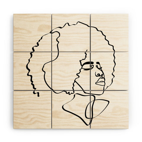 Domonique Brown Soul Fro Wood Wall Mural