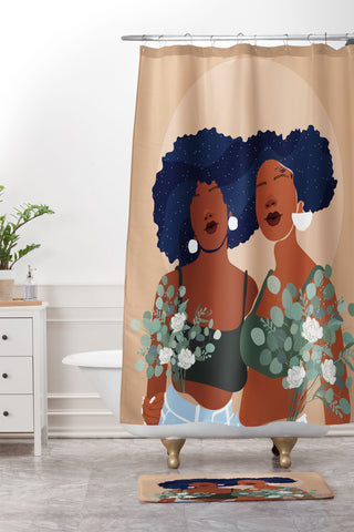 Domonique Brown Soul Sisters Shower Curtain And Mat