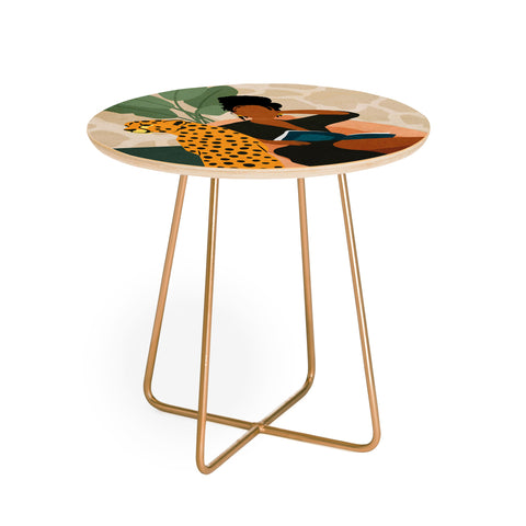 Domonique Brown Stay Home No 1 Round Side Table