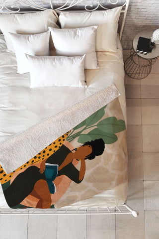 Domonique Brown Stay Home No 1 Fleece Throw Blanket