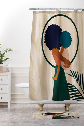 Domonique Brown Stay Home No 3 Shower Curtain And Mat