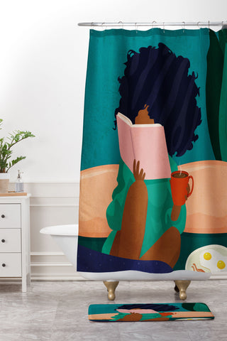 Domonique Brown Stay Home No 5 Shower Curtain And Mat