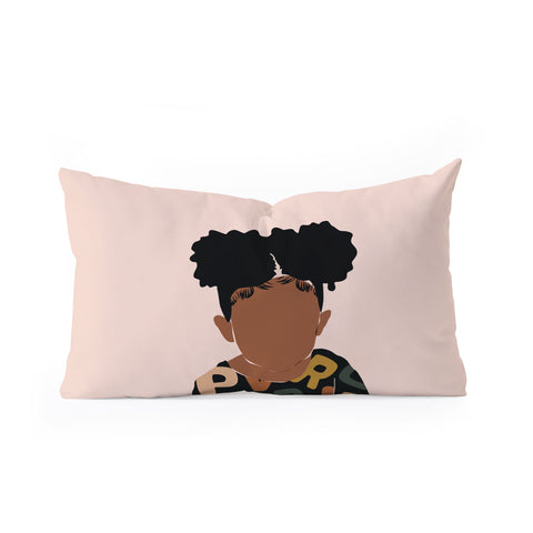 Domonique Brown Two Puffs Oblong Throw Pillow