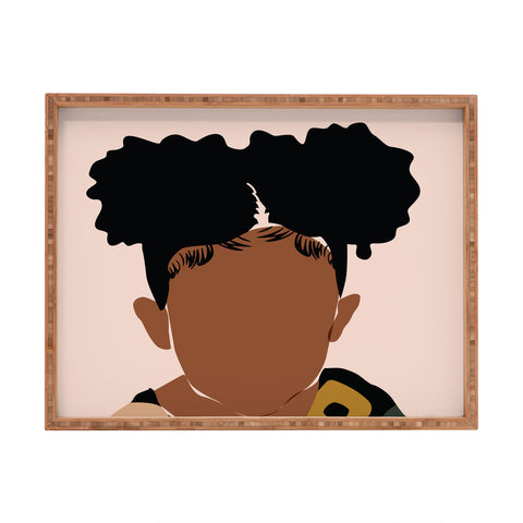 Domonique Brown Two Puffs Rectangular Tray