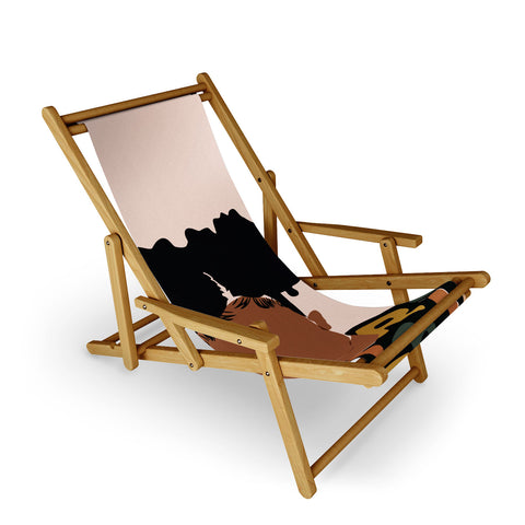 Domonique Brown Two Puffs Sling Chair