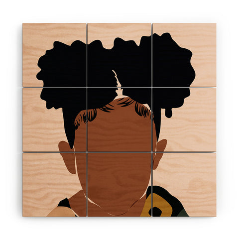 Domonique Brown Two Puffs Wood Wall Mural