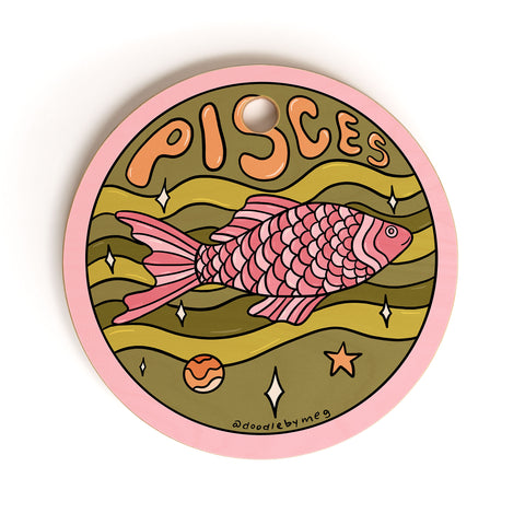 Doodle By Meg 2020 Pisces Cutting Board Round