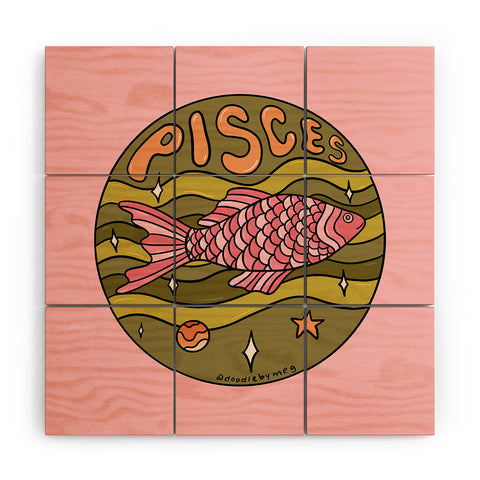 Doodle By Meg 2020 Pisces Wood Wall Mural