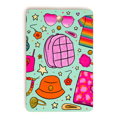 Doodle By Meg 90s Things Print Cutting Board Rectangle