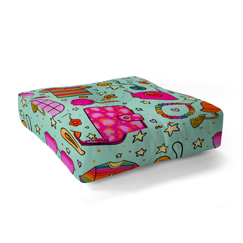 Doodle By Meg 90s Things Print Floor Pillow Square