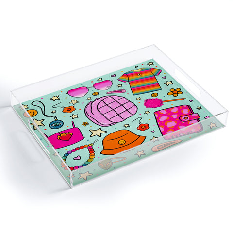 Doodle By Meg 90s Things Print Acrylic Tray