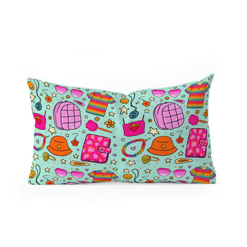 Doodle By Meg 90s Things Print Oblong Throw Pillow