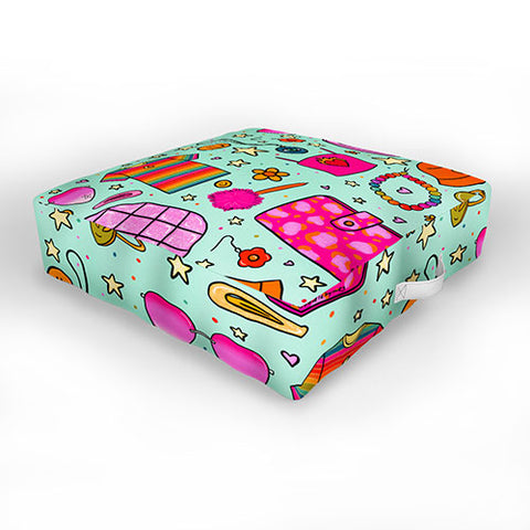 Doodle By Meg 90s Things Print Outdoor Floor Cushion
