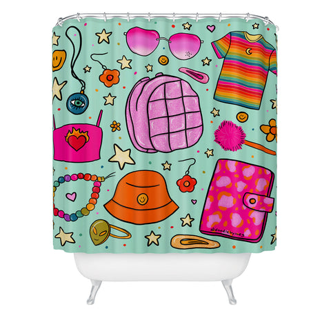 Doodle By Meg 90s Things Print Shower Curtain