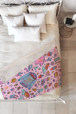 Doodle By Meg All the Fun Things Fleece Throw Blanket