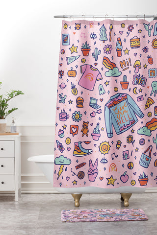 Doodle By Meg All the Fun Things Shower Curtain And Mat