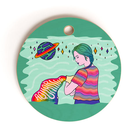Doodle By Meg Aquarius Babe Cutting Board Round