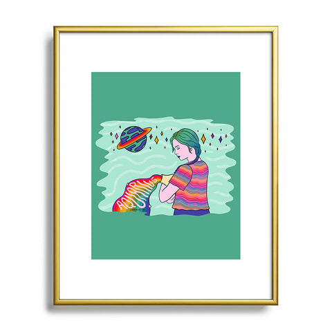 Doodle By Meg Aquarius Babe Metal Framed Art Print