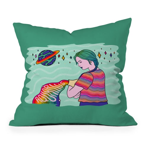 Doodle By Meg Aquarius Babe Throw Pillow